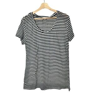 Treasure & Bond Black & White Stripe Relaxed Fit T-Shirt S